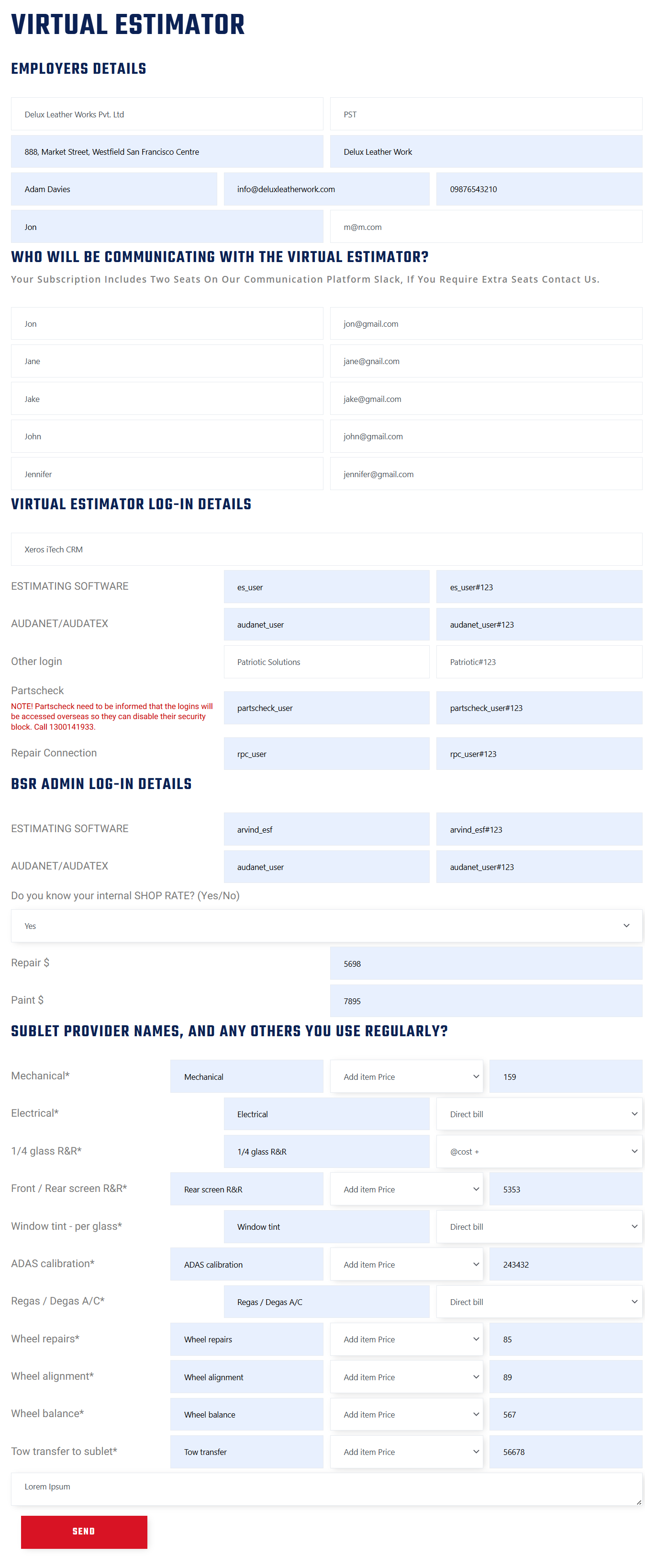 Frontend Form